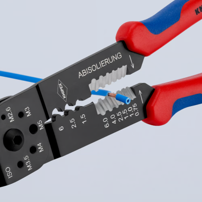 KNIPEX Szczypce do zagniatania 240mm – Cięcie, ściąganie izolacji.